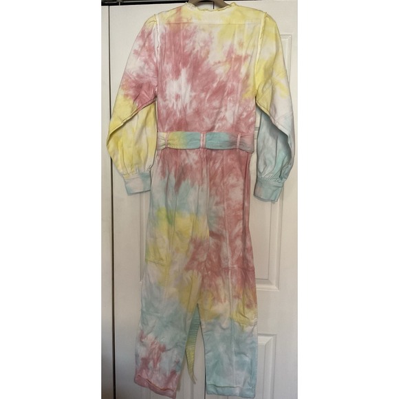 LoveShackFancy Paca Jumpsuit Coveralls Rainbow Radial Tie Dye Size 6 $445 New - Picture 8 of 8